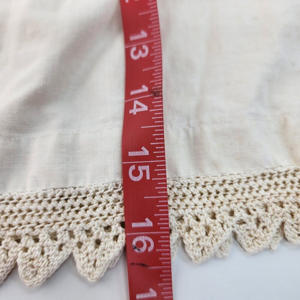 Vintage Ivory Pillowcase Crochet Lace Edge 32x20 Yellowed Stained Crafting Only - Picture 5 of 8